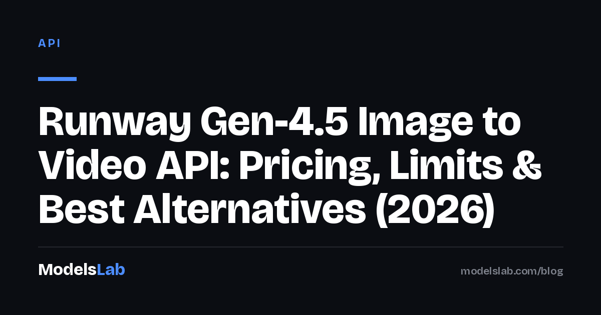 Runway Gen-4.5 Image to Video API: Pricing, Limits & Best Alternatives (2026)