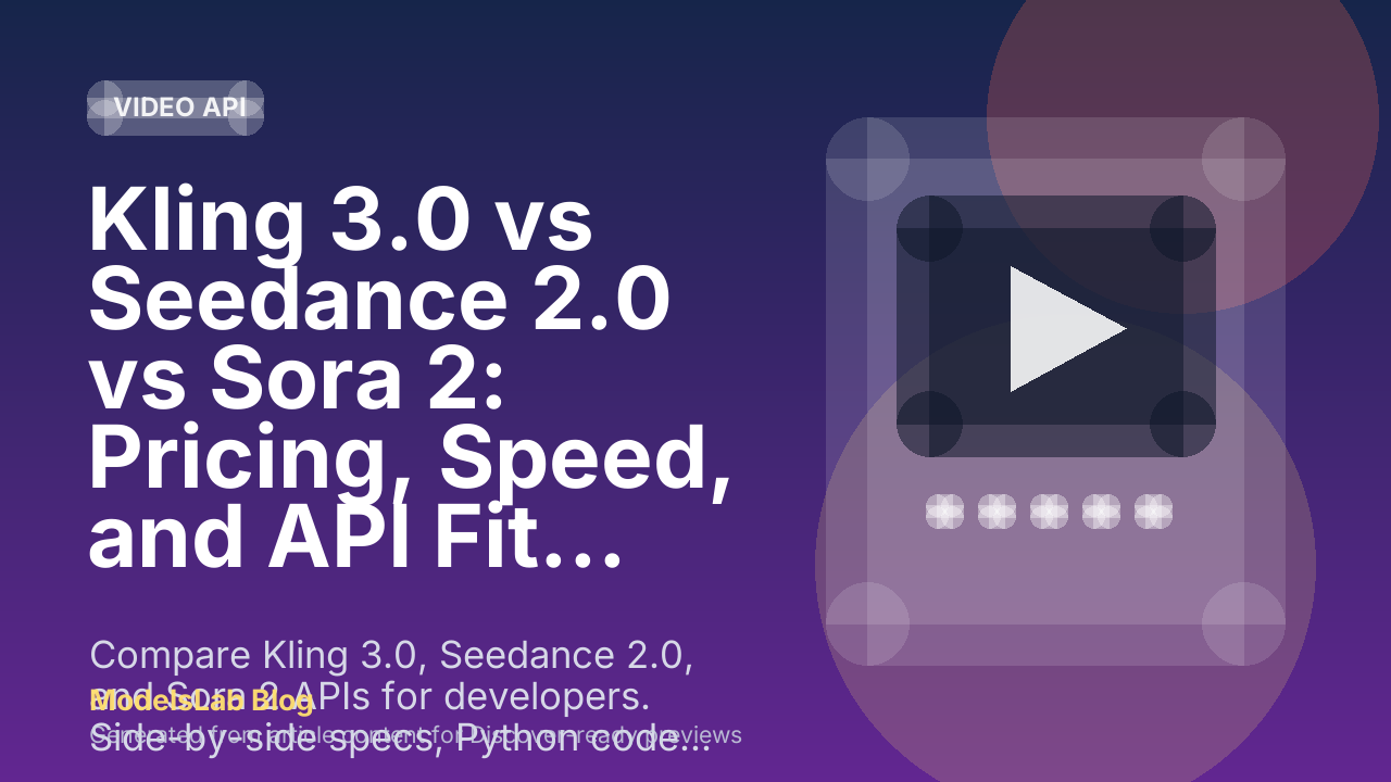 Kling 3.0 vs Seedance 2.0 vs Sora 2: Pricing, Speed, and API Fit