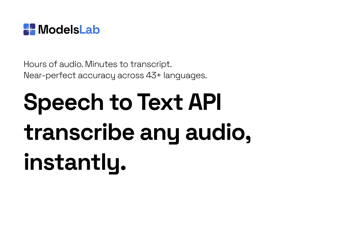 Speech-to-Text API - Convert Speech to Text with Modelslab