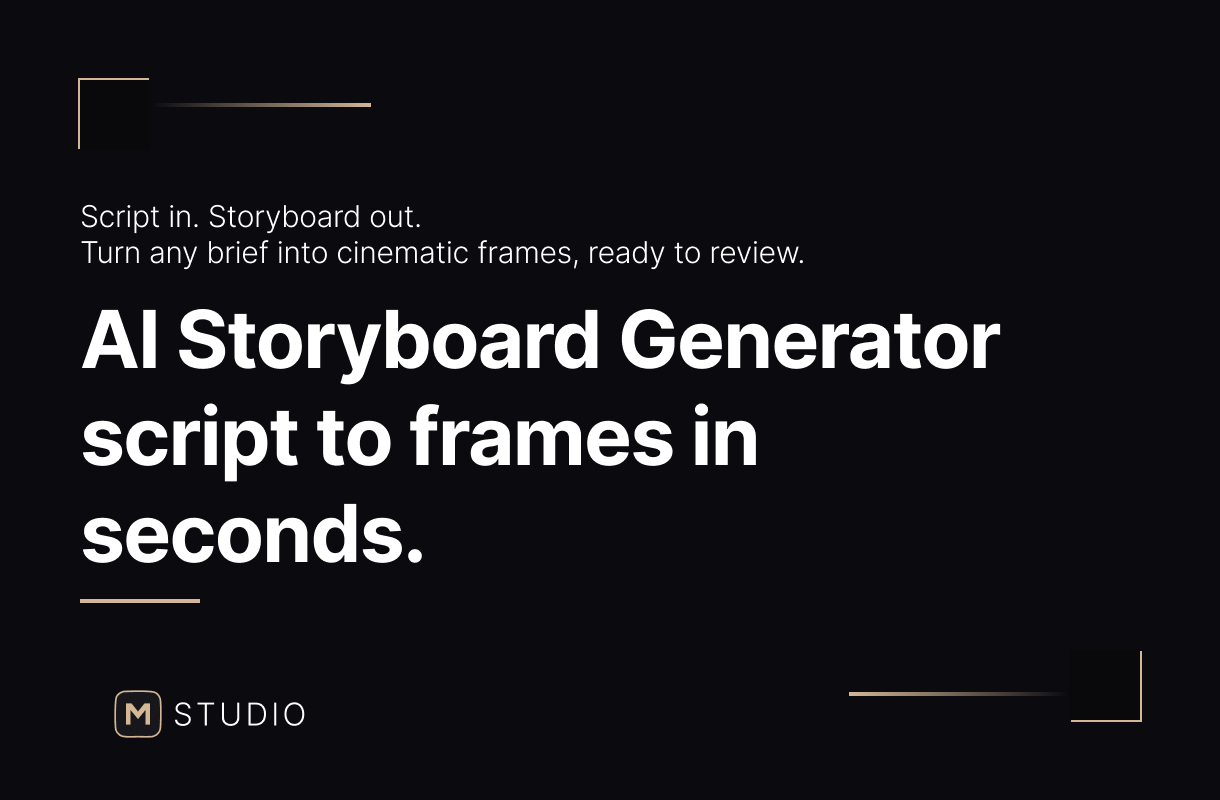 AI-generated storyboard sequence with consistent characters across six frames