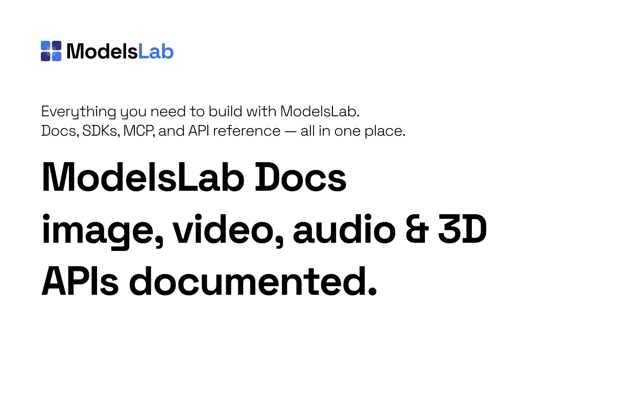 Modelslab API Docs - Comprehensive Guides & Integration
